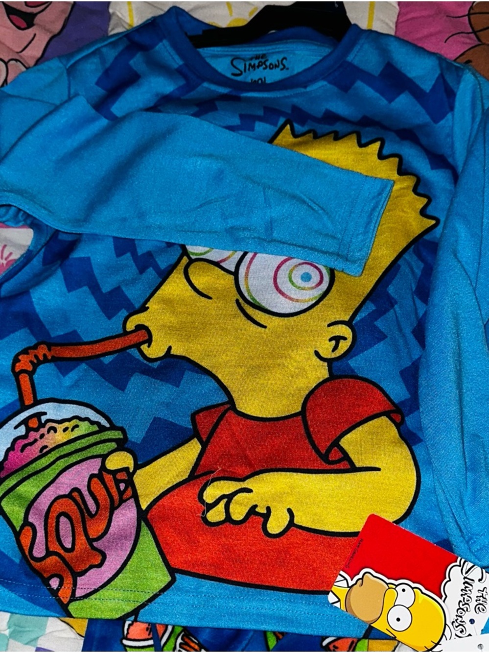 The Simpsons Boys' Bart Simpson Blue Long Sleeve Pajama Set
